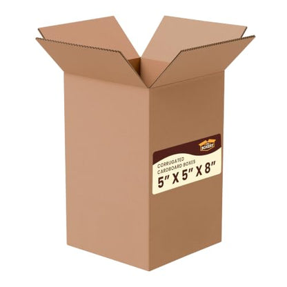 The Boxery 5"x5"x8" Corrugated Cardboard Boxes 25-Pack - size: 5 x 5 x 8"