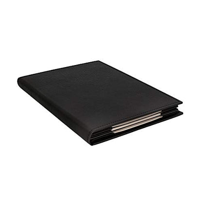 Menu Covers Made of Premium Faux Leather (10-Pack) - 8.5" X 11" - 6 Views - Black - color: Black, size: 6 Views