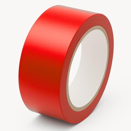 GTSE - Red Vinyl PVC Floor Tape 2 inch x 108ft Safety Marking Tape - color: Red, size: 2" x 108 ft