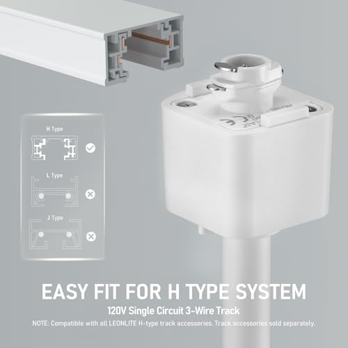LEONLITE 4-Pack Retail Pro Series 17.5W H Track Lighting Heads, 5CCT, White - color: White-5ССТ(2700K/3000K/3500K/4000K/5000K)