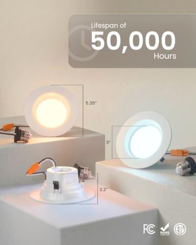 Sunco 10 Pack 4 Inch Retrofit LED Recessed Light, 11W=60W, 5000K Daylight - color: 5000K