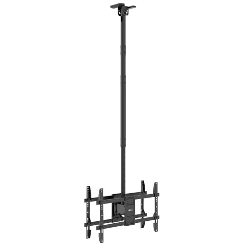 WALI Back to Back Dual Ceiling TV Mount for 43-86" TVs, 88 lbs Per Screen - color: Black (600x400mm), size: 5 feet