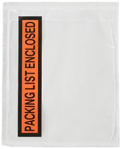 1000 Pieces 4.5x5.5 Clear with Packing List Enclosed Printing Pouch Envelope Bag for Invoice Packing Slip