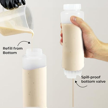 Restaurantware-16oz. FIFO Inverted Plastic Squeeze Bottle with Refill and Dispensing Lids - First In First Out - Perfect for Restaurants, Catering, and Food Trucks - 1ct box - style: 16 oz