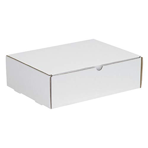 Box USA Mailer Boxes Medium 15 1/8"L x 11 1/8"W x 4"H 50-Pack - Corrugated Cardboard Box for Shipping, Moving, Mailing, Packing, Packaging and Storage - size: 15x11x4" 50-Pack White