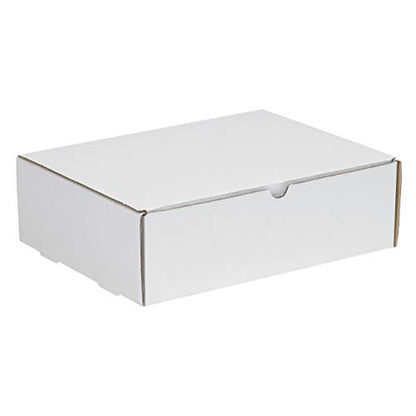 Box USA Mailer Boxes Medium 15 1/8"L x 11 1/8"W x 4"H 50-Pack - Corrugated Cardboard Box for Shipping, Moving, Mailing, Packing, Packaging and Storage - size: 15x11x4" 50-Pack White