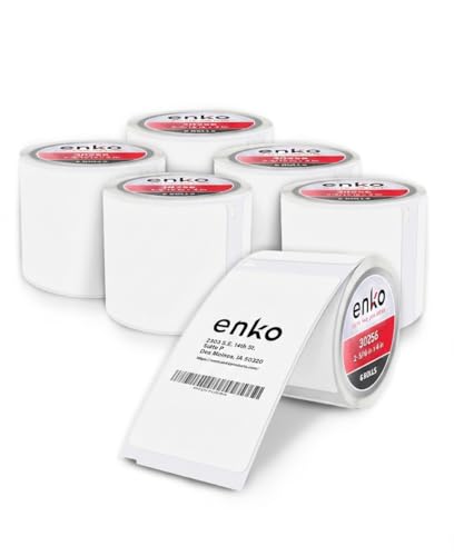 enKo 30256 6 Rolls | 1800 Address and Shipping Labels (2-5/16 x 4 in) - color: White