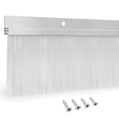 12-Set Door Brush Sweep – 2.80" x 39.3" CEPIA Garage Door Seal –White Roll Up & Exterior Door Sweep for Bottom Gap Protection (472 in / 12000 mm)