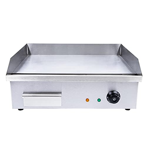 Commercial Electric Griddle, 3000w Stainless Steel Teppanyaki Grill Indoor Outdoor, Countertop Flat Top BBQ Plate with Thermostatic Control