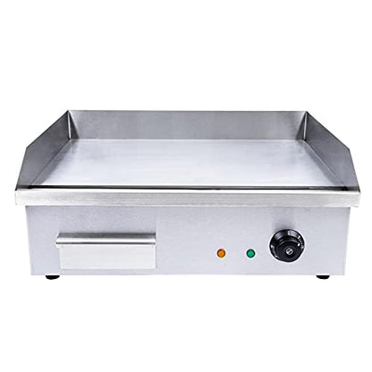 Commercial Electric Griddle, 3000w Stainless Steel Teppanyaki Grill Indoor Outdoor, Countertop Flat Top BBQ Plate with Thermostatic Control