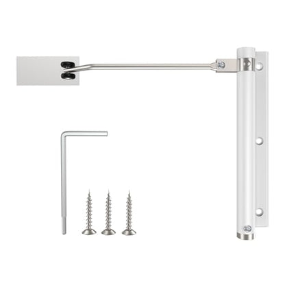 Automatic Door Closer, Stops Door Slamming, Ultra-Quiet Soft Close for Home & Apartment Doors, Upgraded Aluminum Roller Arm, Scratch-Free, Adjustable Speed, Self Closing Spring Door Closer, White - size: Small Size – Doors up to 88 lbs, style: Painted Whi