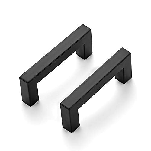 Ravinte Matte Black Cabinet Handles Square Pulls 3 Inch 10 Pack - size: 3-1/2 Inch (3 Inch Hole Center)
