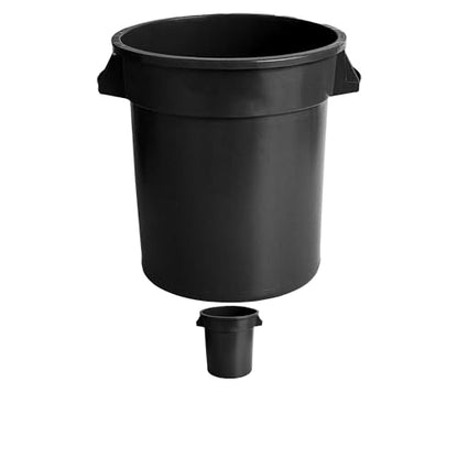32 Gallon Round Trash bin Garbage can Outdoor Yard Trash can Trash Barrels Garbage Drum Heavy Duty Trash can Industrial Trash can Kitchen Trash bin (2, Black) - color: Black