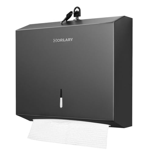 Gorlary Commercial Paper Towel Dispenser Wall Mount, Matte Black - color: Black, size: 300 Sheets – Medium