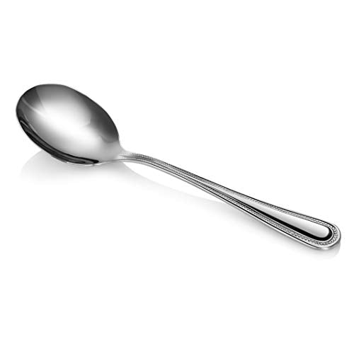 New Star Foodservice Bead Pattern 18/0 Stainless Steel Bouillon Spoon, 6.3-Inch, Set of 12, Commercial Grade (Pack of 3) - size: Bouillon Spoon (6.3-Inch) (Pack of 3)