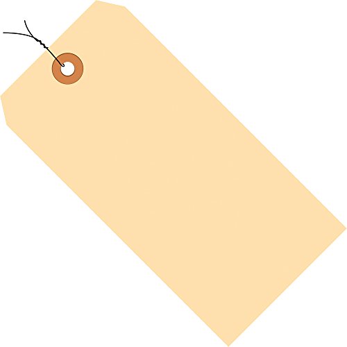 Discount Tag & Label Manila Shipping Tags, Wired, 13 Pt., 5 1/4" x 2 5/8", 6, (Case of 1000)