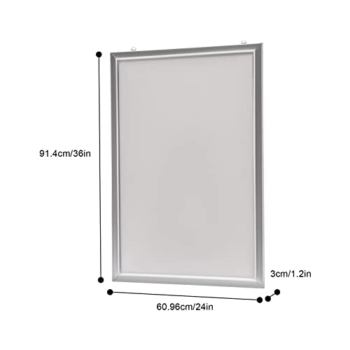 24'' x 36'' LED Poster Frame, Backlit Light Box Sign 20W 110V with Aluminum Frame, Front Open Advertising Light Box for Store Restaurant Menu Display, Silver - color: Silver, size: 24" x 36"
