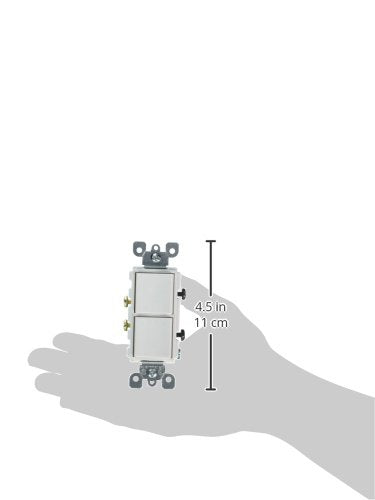 Leviton 15 Amp, 120/277 Volt, Decora Single-Pole, AC Combination Switch, Commercial Grade, Grounding, 5634-W, White - color: White