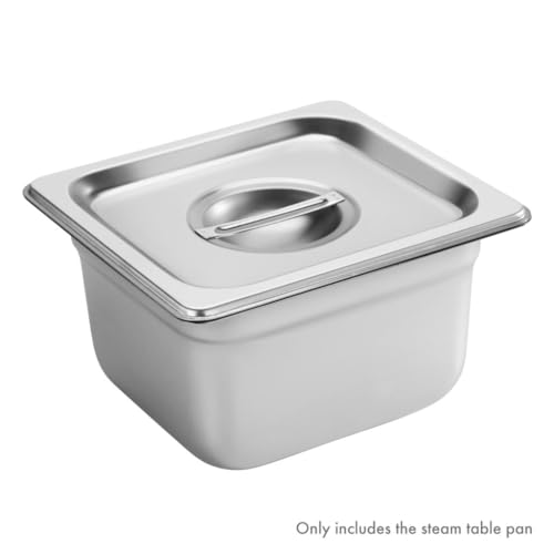 New Star Foodservice 1/6 Size Stainless Steel Steam Table Pan - size: 1/6, style: 4" Deep