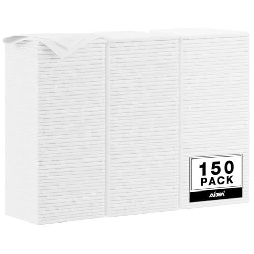 AIDEA White Microfiber Cleaning Cloth 150PK, Cleaning Rags 12×12" - color: White, size: 150PK