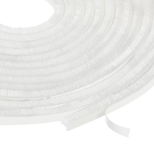 uxcell Self Adhesive Brush Seal Weather Stripping 1/4" x 9/32" x 49ft, Door Brush Strip for Sliding Sash Door Window Wardrobe Seal, White - color: White, size: 1/4" x 9/32" x 49ft
