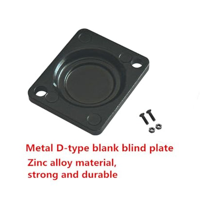 PENGLIN 20PCS D-Series Panel-Mount Metal Blank Plate - color: Black, size: Two holes(20PCS)