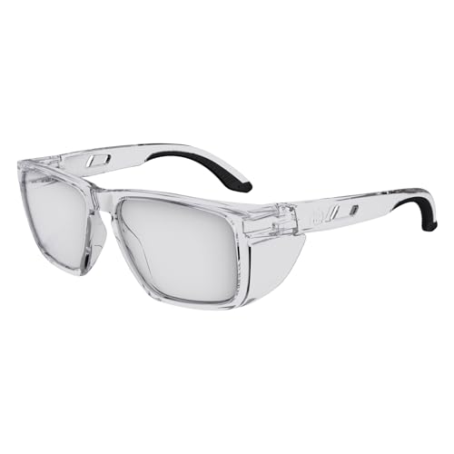 Ergodyne Skullerz SIXTEN Safety Glasses with Side Shields, Anti Fog + Anti Scratch, ANSI z87.1 with Protective Microfiber Bag - color: Clear Lens