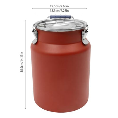 YIYIBYUS Commercial Stainless Steel Food Storage Container 12L Airtight - 3.2Gal Metal Canister for Kitchen Restaurant Pantry - Locking Lid Dry/Wet Food Organizer for Rice, Coffee, Pet Food (Red)