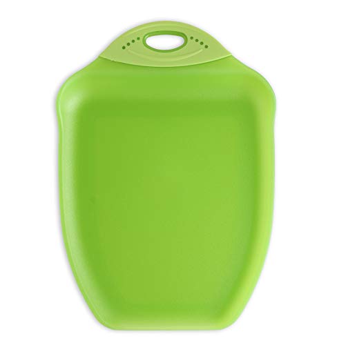 Dexas Chop & Scoop Cutting Board, 9.5 x 13 Inch, Solid Green, BPA-Free Dishwasher Safe Kitchen Prep Board with Handle - color: Green, size: 13"L x 9.5"W