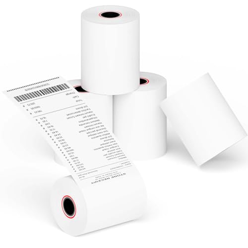 2 1/4''x 85' Thermal Receipt Paper Rolls, POS Cash Register Paper Roll (5 Rolls) - size: 2 1/4" x 85"