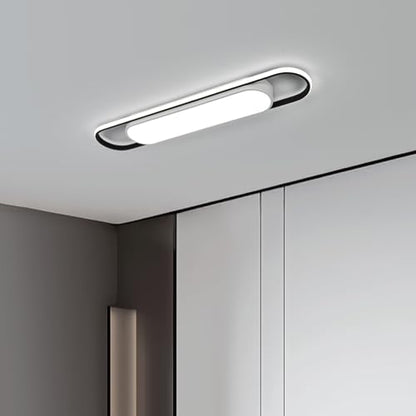 28.3Inch Cool White Modern LED Ceiling Lighting,40W High Brightness Metal Linear Ceiling Lamp,6500K Simple Long Light for Kitchen Dining Living Room Laundry, Garage Cloakroom Lighting - color: Cool White (6500K/NOT Dimmable ), size: 2.36 FT (28.3 Inch / 7
