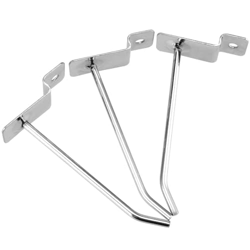 100 PCS 3.7 Inch Silver Slatwall Hooks, Slat Wall Gridwall Panel Slat Wall Hooks Slot Board Hangers Pegs Hanging Accessories for Garage Shop Room Organization and Commercial Exhibition