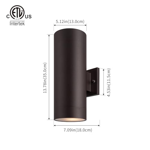 mirrea 12" Modern Outdoor Porch Light 2 Lights, 2 Pack, Oil Rubbed Bronze - color: Oil-Rubbed Bronze, size: 12-inch