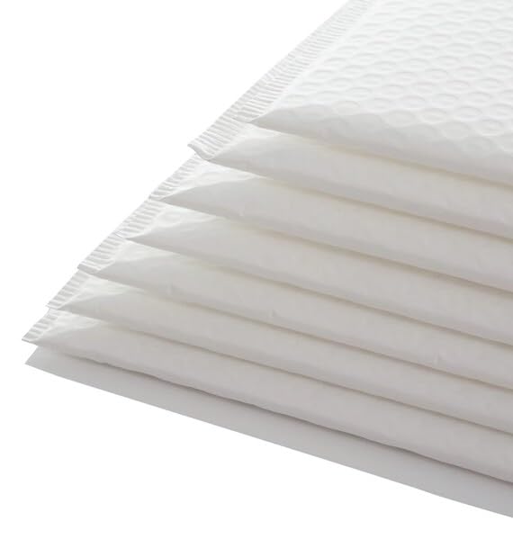 Water Resistant Bubble Envelope Mailers [50 Pack] 6 inch x 9 inch #0 White Poly Padded Shipping Envelopes Self Sealing Cushioned Packaging Bags - size: #0 [6"x9"]