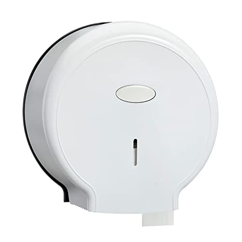 Wall Mount Toilet Paper Holder, 9 inch Commercial Jumbo Toilet Paper Roll Holder for Bathroom Office Restaurant (White) - color: White