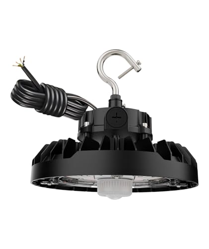 JCE UFO LED High Bay Light with PIR Sensor,150W 21,750lm Wattage&CCT Selectable Shop Garage Lights,Alternative to 750W MH/HPS for Warehouse Garage Barn Workshop (150W with PIR Sensor-1Pack) - size: 150W with PIR Sensor-1Pack