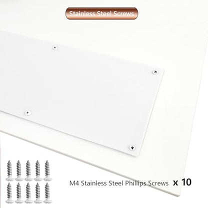 Door Metal Kick Plate 10x30 inches Aluminum Plates White - color: White, size: 30inches