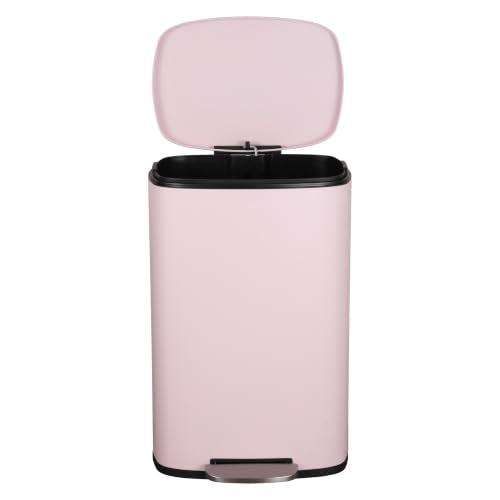 happimess Connor 2-Piece Iron Trash Can, Blush Pink - color: Blush Pink