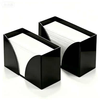 Black Paper Towel Dispenser Countertop,Napkin Dispenser,Acrylic Bathroom Guest Towel Holder for Table,Can Wall-Mount C-Fold,Z-Fold,Trifold Paper Hand Towel Dispenser for Bathroom Home and Commercial