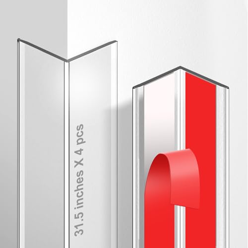 Magicheap 4 Pack Wall Corner Protector, 31.5in x 1.18in, Clear - color: Clear, size: 31.5in