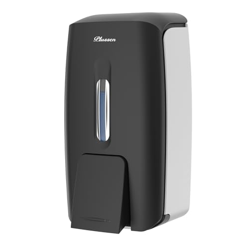 Soap Dispenser Wall Mount Adhesive Commercial Soap Dispenser 800ml No Drill Hand Sanitizer Dispenser for Bathroom Support Liquid and Gel,Black-PN9088 - color: Black