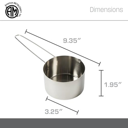 American Metalcraft MCL10 Stainless Steel Measuring Cup, 1-Cup - size: 1 Cup