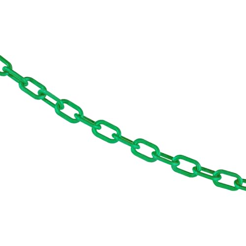 Mr. Chain Plastic Barrier Chain, Green, 3/4-Inch Link, 50-Foot (00004-50) - color: GREEN, size: 3/4 IN