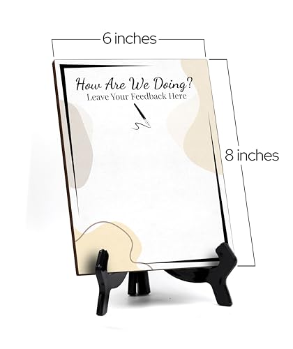 How Are We Doing? Leave Your Feedback Here 6x8 Dry Wipe Table Sign Easy Installation | Restaurant & Bar | Customer Input | No Pen Included - style: How are We Doing?