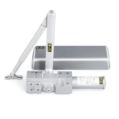 Commercial Door Closer Grade 1 Hydraulic Extra Heavy Duty Self-Closing Adjustable Size 1–6 ADA Compliant ANSI/BHMA Certified Automatic High Traffic Surface-Mount Weather-Resistant Silver UL Fire-Rated - style: MN9002 - Extra Heavy Duty Door Closer