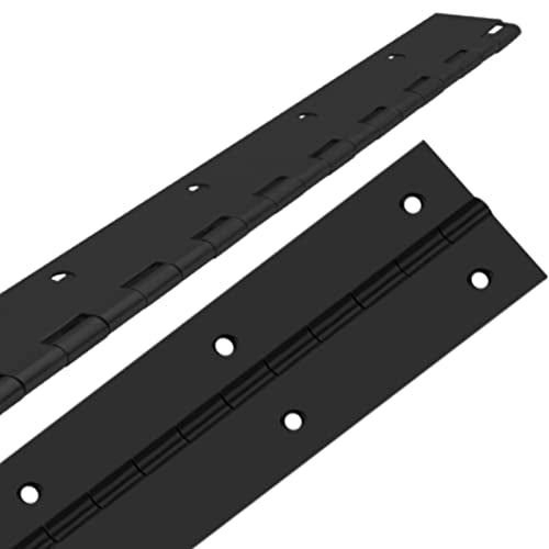 2PCS 20" Stainless Steel Piano Hinge, 0.06" Thick Heavy Duty Piano Hinge - color: Black, size: 20Inch x 2Inch