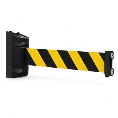 Magnetic Retractable Wall Barrier - Temporary Crowd Control Tool For Safety Queue Solution - 120" Belt Length Coverage with Strong Magnets by VIP Crowd Control (120" Yel/Blk) - color: 120" Yel/Blk