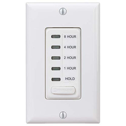 Intermatic EI220W 1/2/4/8 Hour SPST 1800-Watt In-Wall Countdown Timer, White