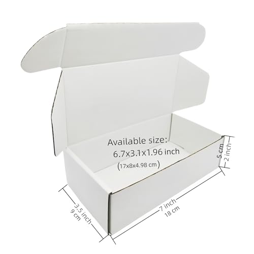 7x3.5x2 inch Small White Mailers Boxes Set of 10 - size: 7x3.5x2 inch