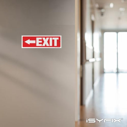 iSYFIX Exit Signs, 2 Pack, 12x4 Inch, Directional Left Arrow - color: Plastic Left, size: 2 Pk 12x4